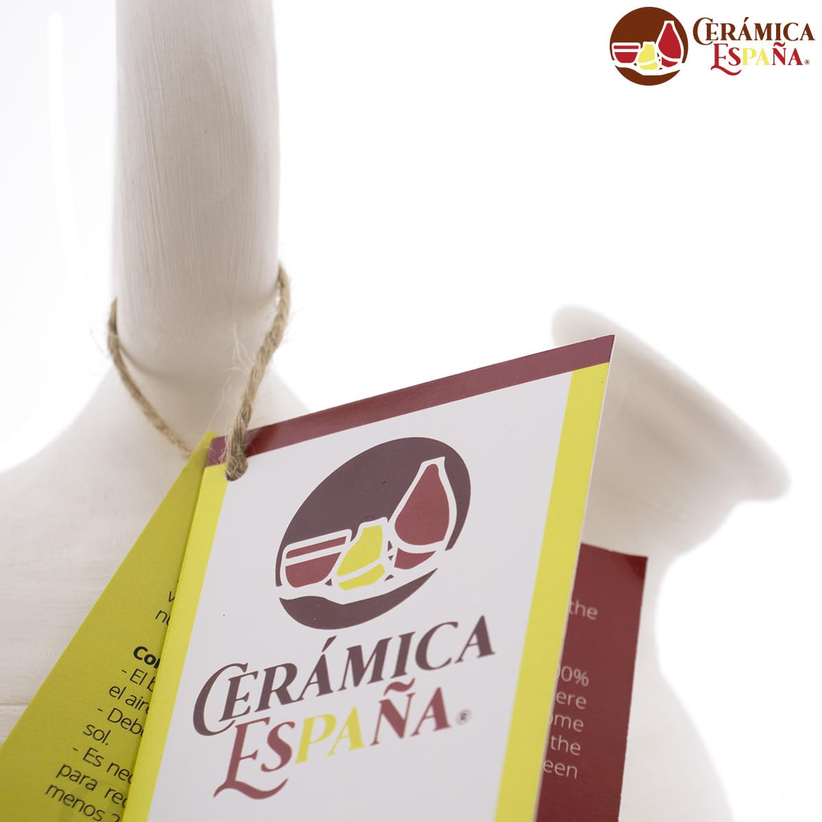 CERÁMICA ESPAÑA | Kit di terracotta bianco spagnolo | Kit manico rotondo base larga Modello A02 | 100% fatto a mano | 3,5 litri | ECO