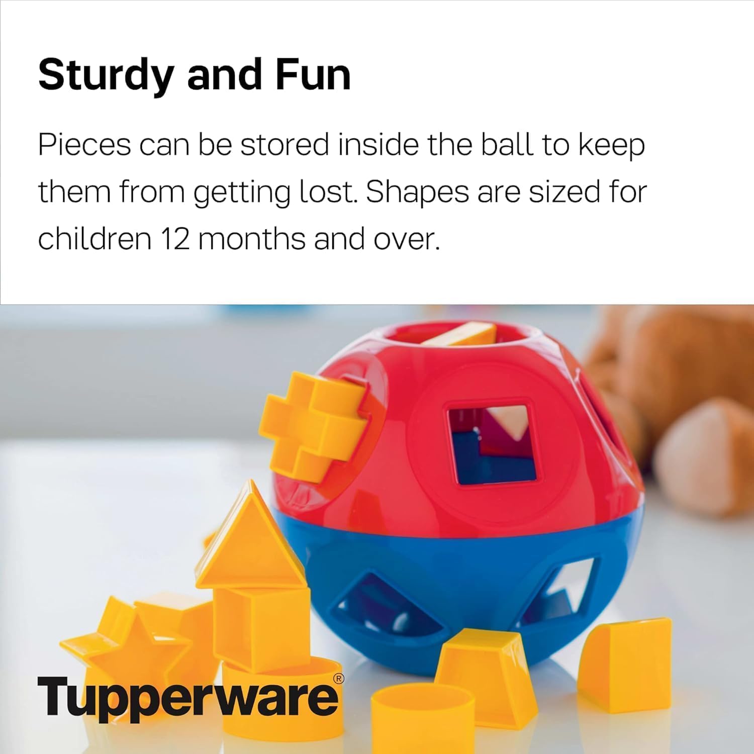 Tupperware Shape-O Toy - Gioco a incastro, senza BPA, per neonati e bambini dai 12 mesi in su, giocattolo educativo per promuovere le abilità motorie, il riconoscimento di colori e forme, originale