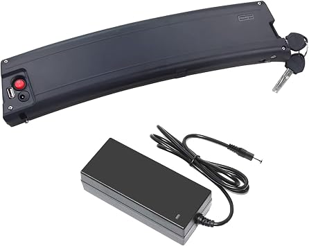 36V Lithium Battery 36V 7.8Ah 9.6Ah 10.5Ah 9Ah Rechargeable Battery 36V Down Tube Battery with Charger and 2 Holes Port for Below 400W Motor Kit,36v7.8ah