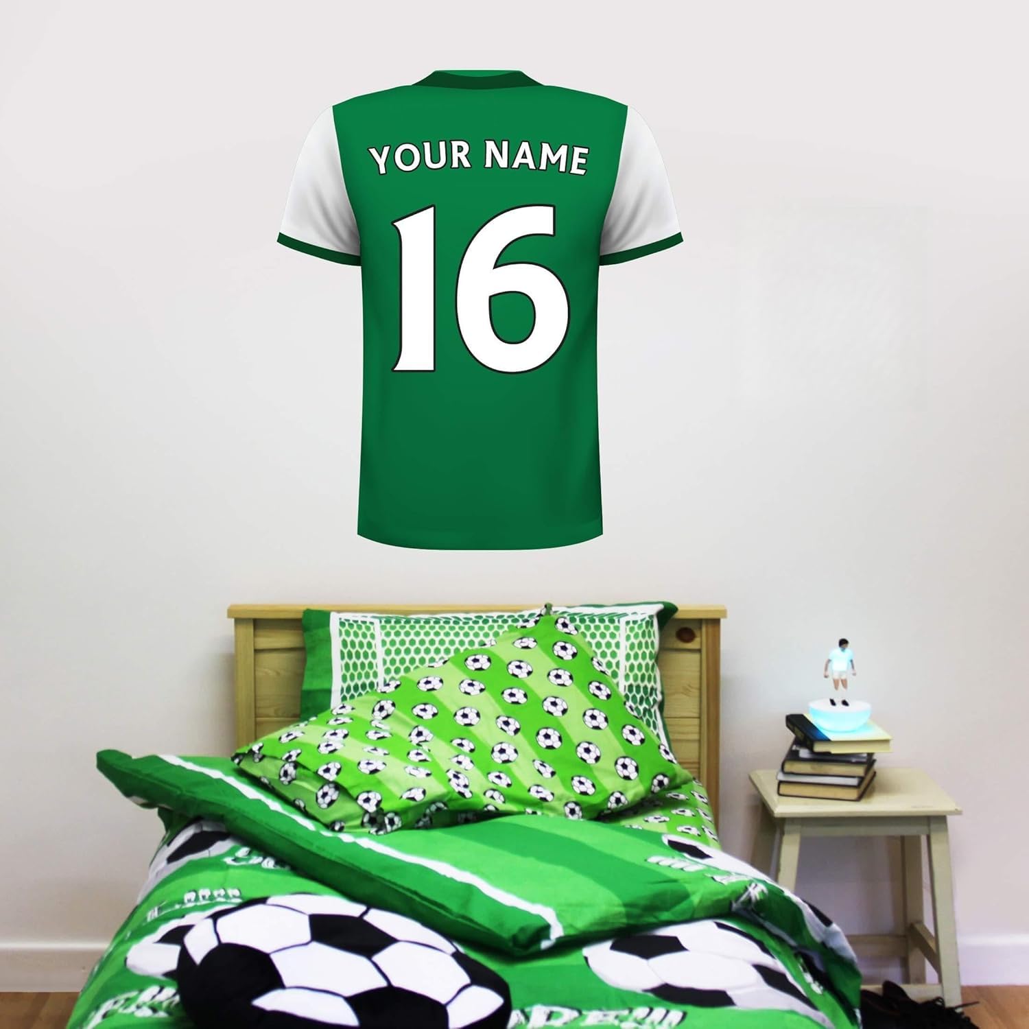 Beautiful Game Hibernian F.c. Personalised Shirt Wall Sticker (60Cm Height X 50Cm Width)