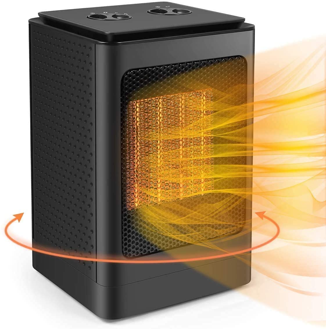 Space Heater Electric 70° Fan Heaters for Home Low Energy Silent Oscillating 1500W Fast Heating 3 Mode Setting Personal Portable Small Ceramic Heater with Overheat Protection Operation for Office Room