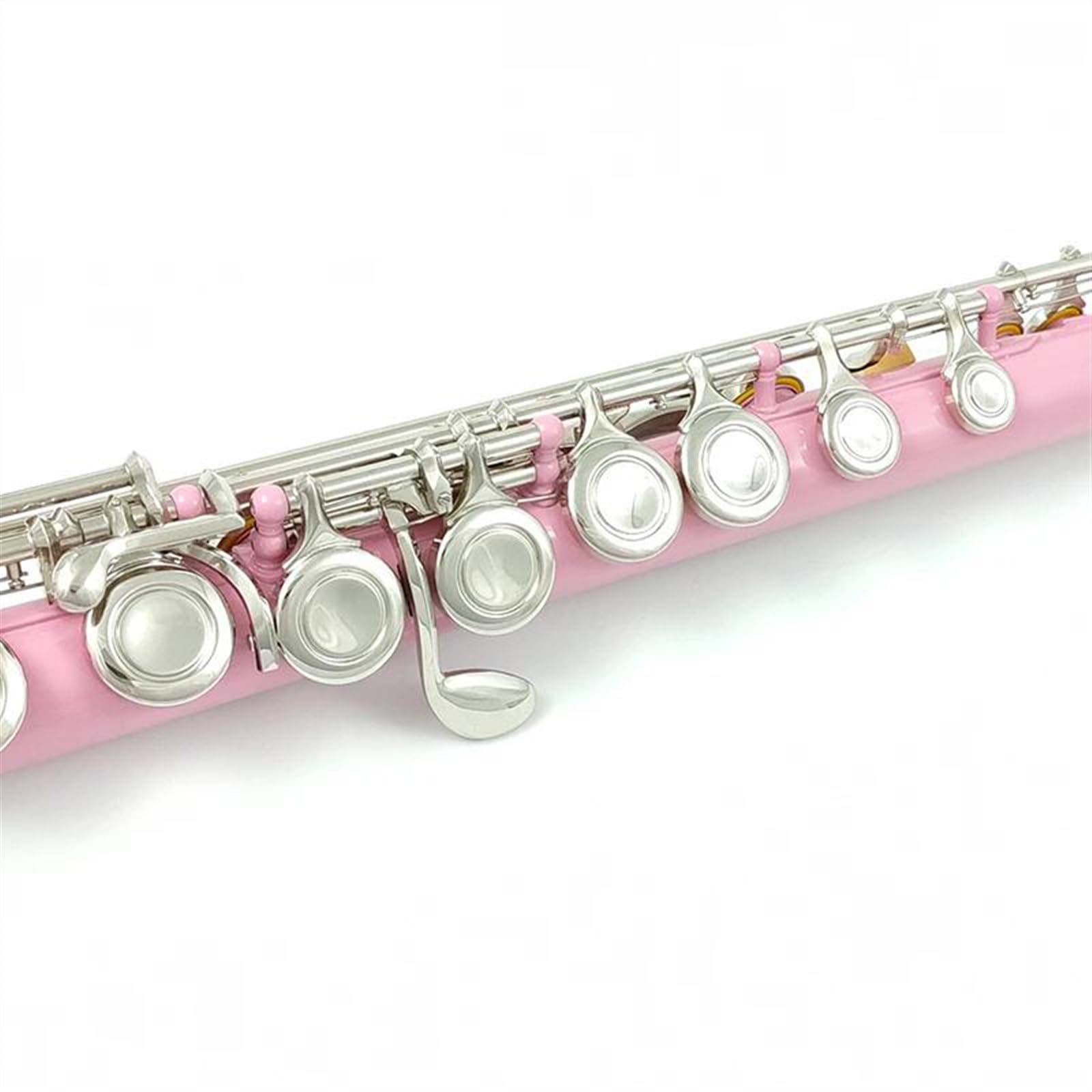 Flauta Rosa Chapada En Níquel Con 16 Agujeros, Teclas C, Instrumento De Flauta, Cuproníquel, Niquelado, Con Llave E Flauta Travesera Kit