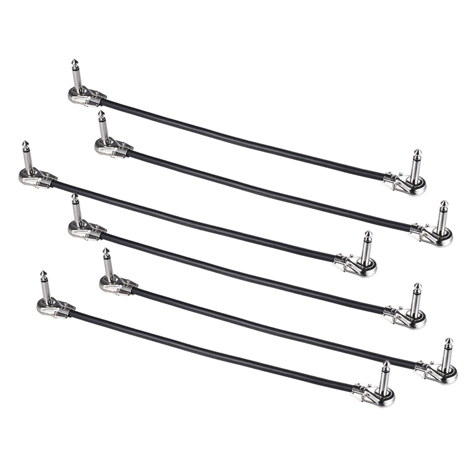 kabel audio do gitary Kabel Krosowy Instrumentu Pedału Efektów Gitarowych 1/4 "srebrna Wtyczka Kątowa Czarna Kurtka Z Pcv Na Akcesoria Gitarowe (Color : 3 pack 30cm)