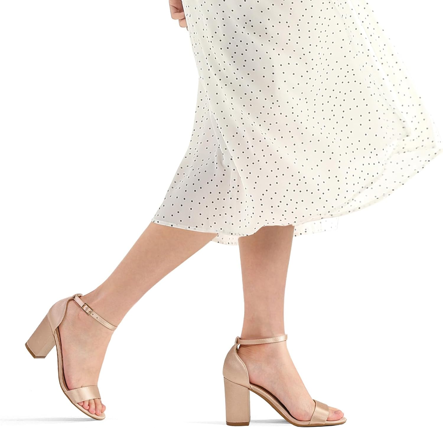 COASIS Women's Chunky Block Heels Open Toe Ankle Strap 3.5 Inch Heeled Sandals - Image 4