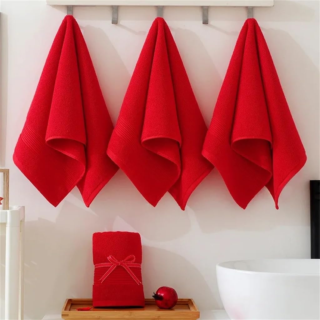 Red 35X75 Adult Men Women Gift Absorbent Household Bath Towel Faces Towel