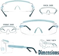 Vista 38 de UKNOW Anteojos de seguridad sobre lentes, gafas de seguridad antivaho protección ocular envolvente, gafas protectoras ANSI Z87.1