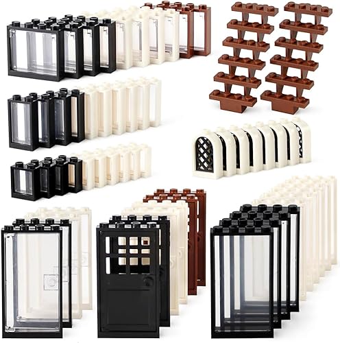 Feleph Kit de ventanas y puertas Accesorios de decoración de interiores Juego de bloques de construcción Piezas y piezas compatibles con las