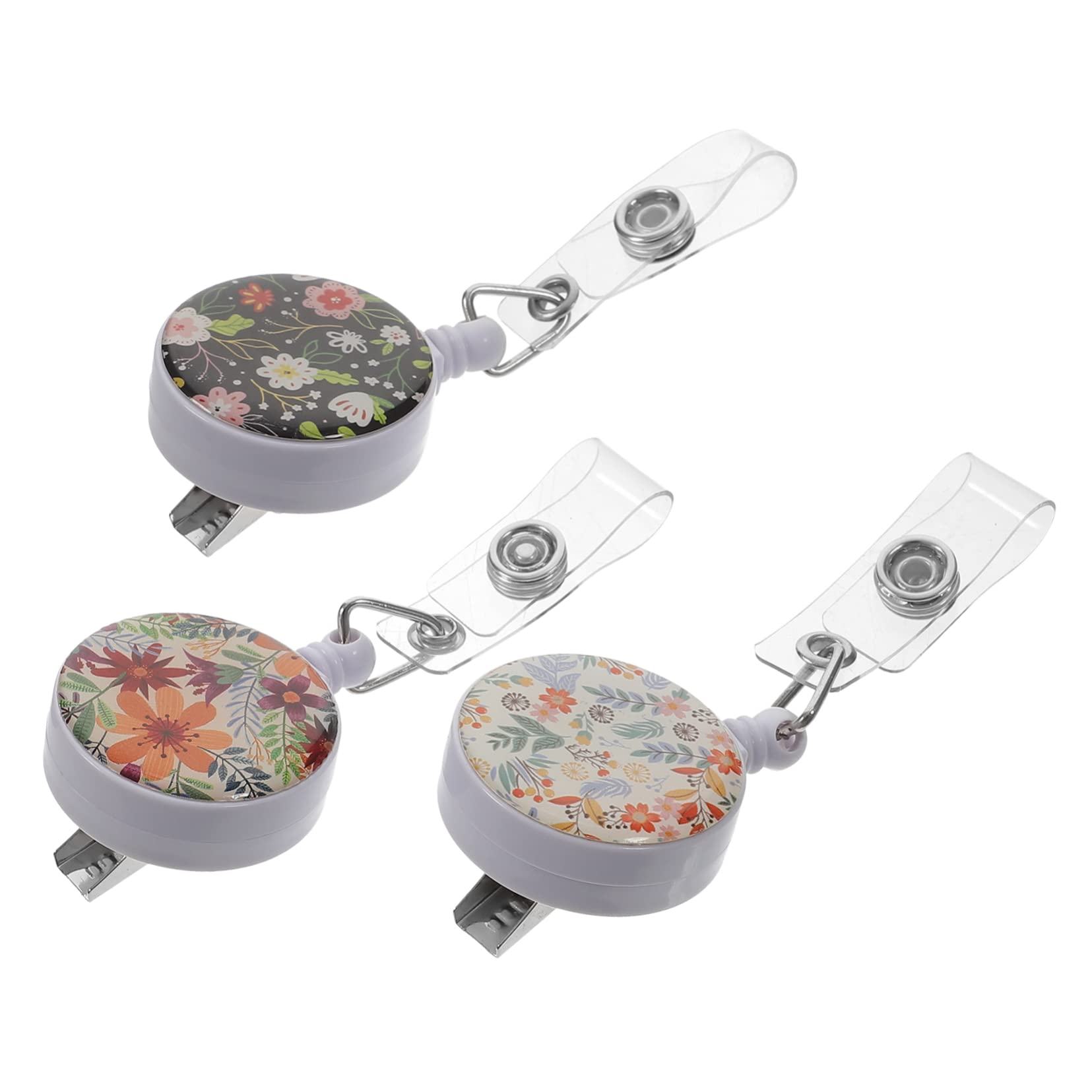 Angoily 5 Set Fibbia A Fiore Facile Da Tirare Porta Badge Clip Per Badge Id Clip Circolare Per Badge Fibbia Di Badge Titolare Del Badge Di Sicurezza Clip Di Badge Metallico Abs 3 Pezzi * 5