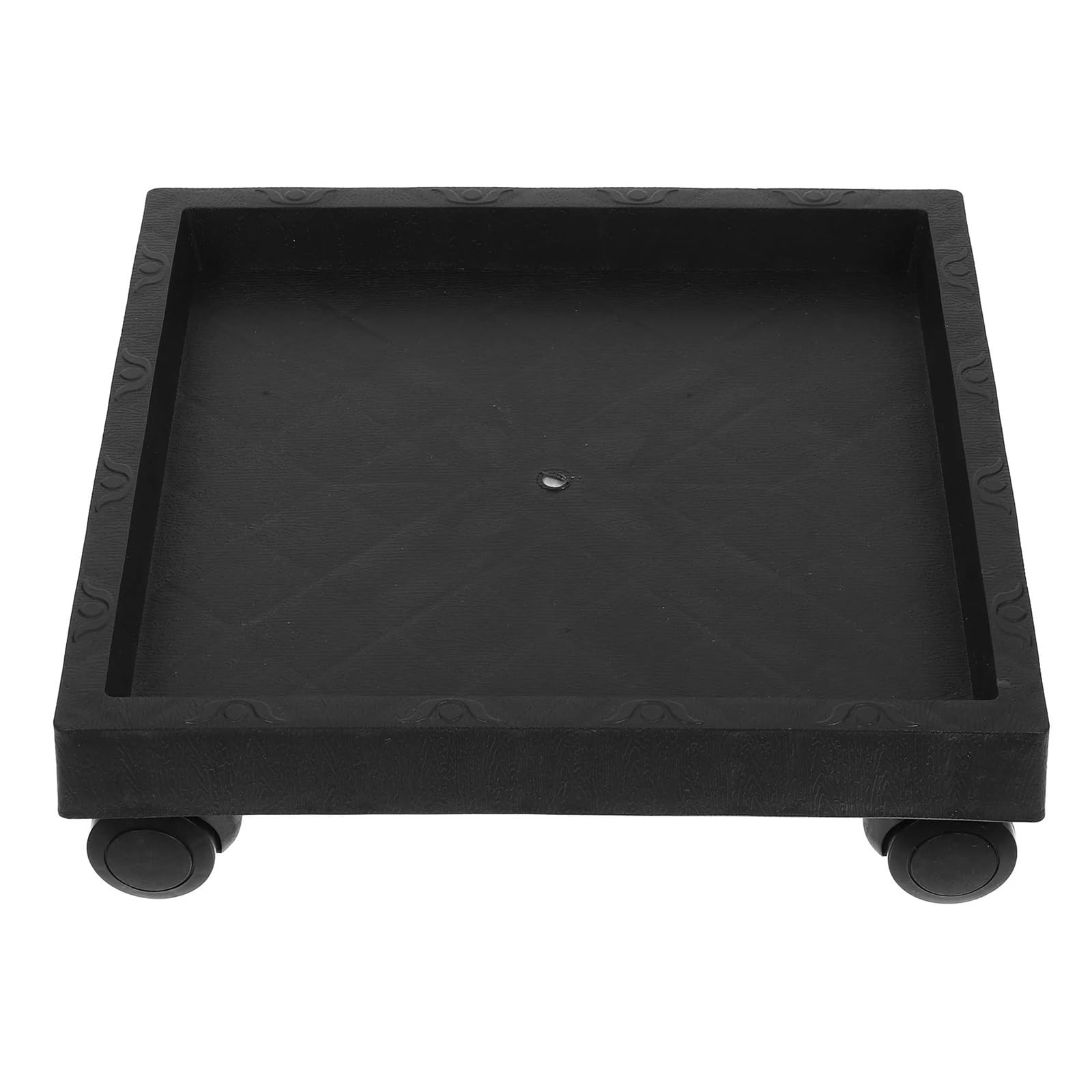 FDEFIRTFG Wheeled plant stand, Square Tray Flower Pot Stand with Wheel Flowerpot Easy Moving Plant Trolley Pallet(Black)