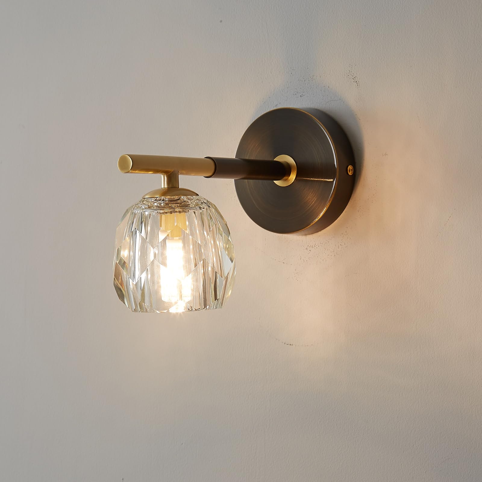 HUAYUSEDF Modern Luxury Wall sconces Brass American Household lamp Glass Spherical lampshade, Suitable for bedrooms, bathrooms, Dressing Tables, Reading Rooms, corridors (C 1 Light)(B 1 Light)