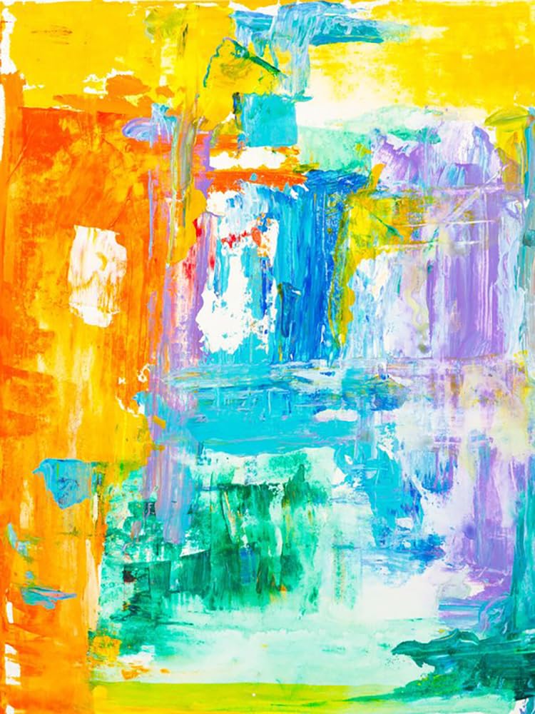 Amazon.co.jp: Buyartforless オレンジとブルー 抽象画 IIby