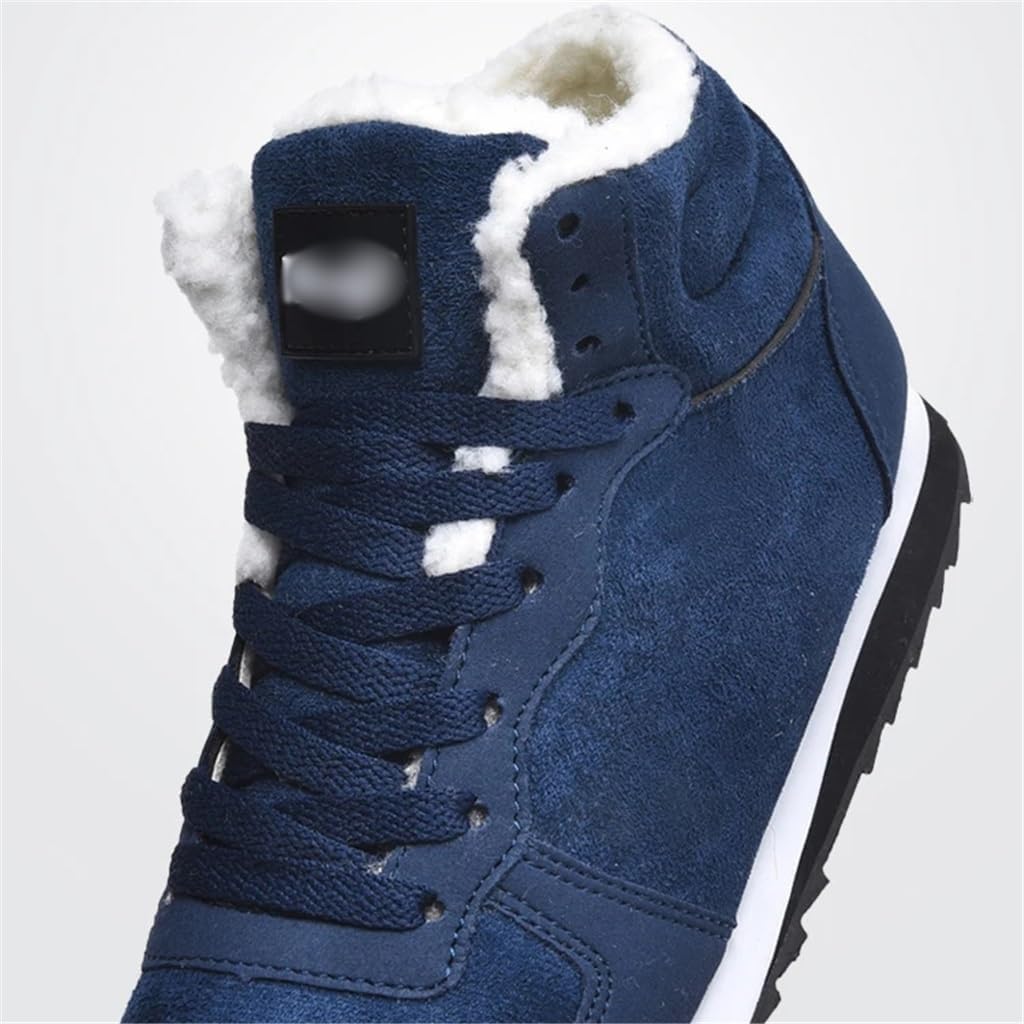 Men Waterproof Winter Men Lightweight Hight Top Leather Shoes No Slip Warm Snow Plush Footwear(43 Code)
