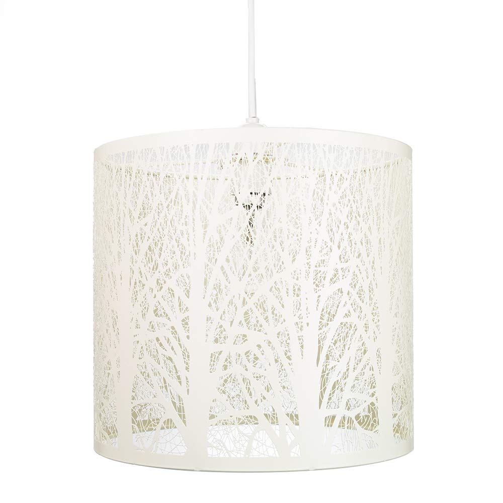 B&Q -  Unique And Beautiful Soft Cream Metal Forest Design Ceiling Pendant Shade