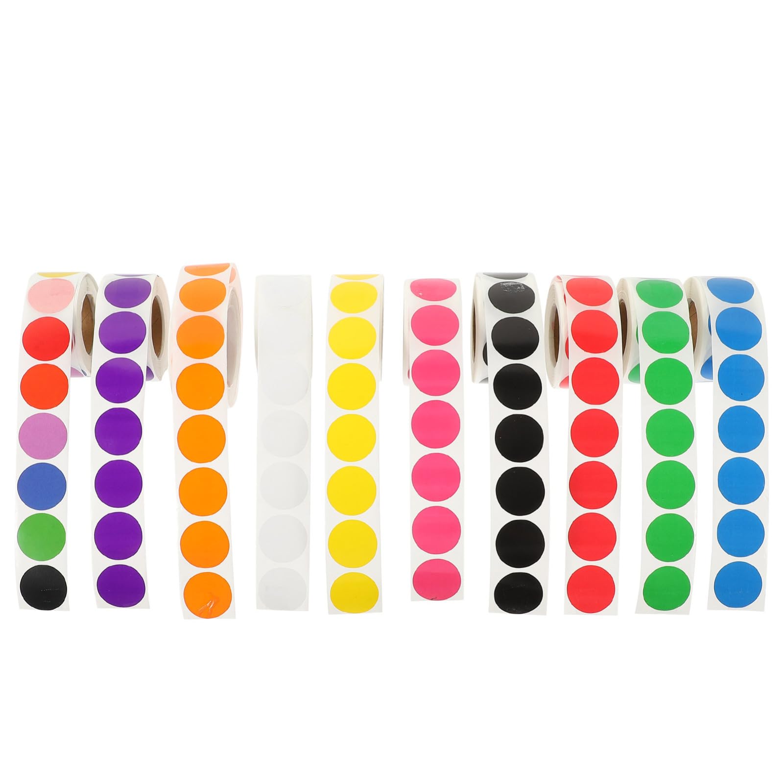 10 rouleaux Autocollants Ronds Colorés de Gommettes à Pois Classificatrices Étiquettes Adhésives Multicolores pour Décoration et Organisation