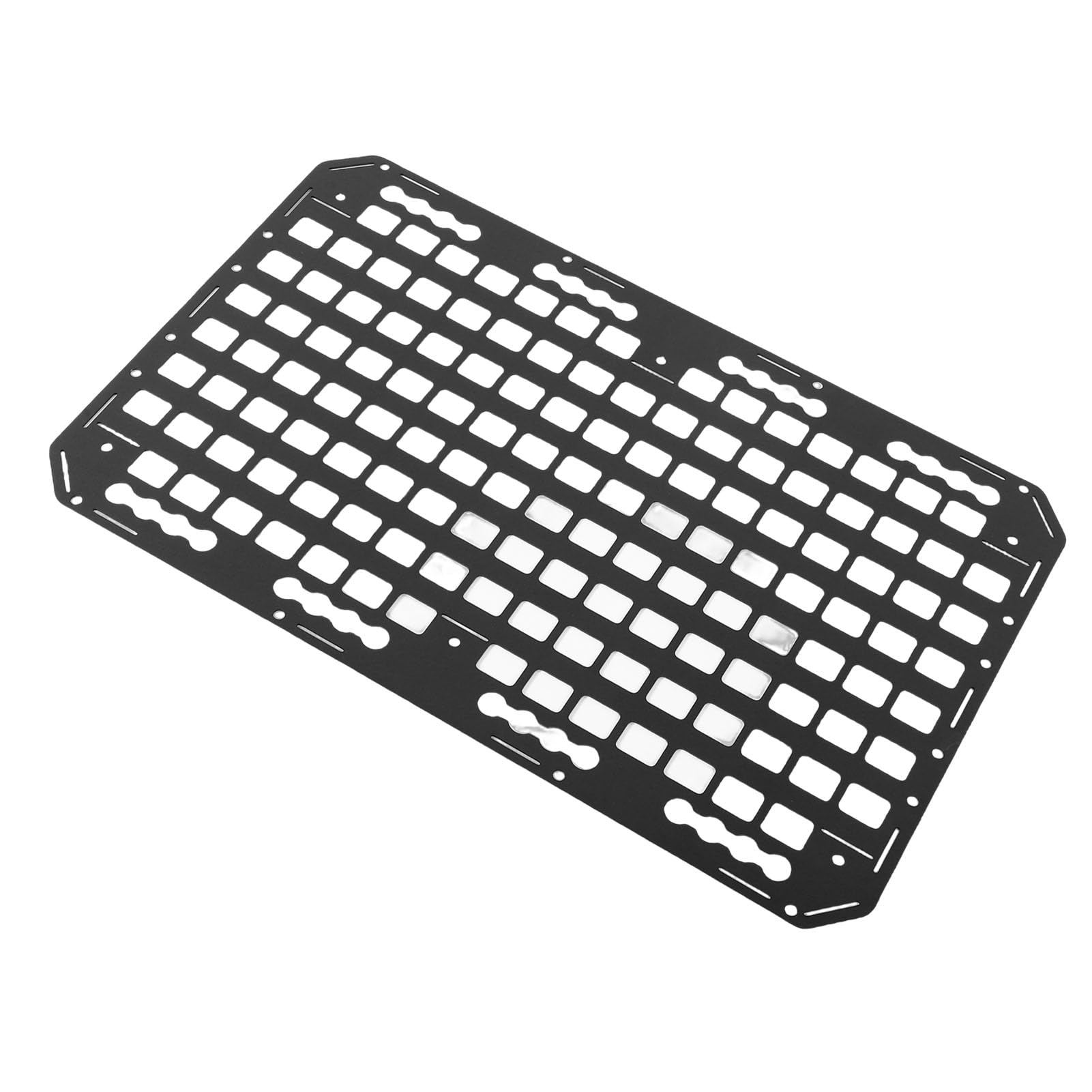 Qcwwy Akcesoria do Części do Samochodów Kempingowych Aluminiowa Tablica Przechowywania Torów L z Wszechstronnymi Organizerami Pickupów i SUV-ów Panel Molle o Wymiarach 27,24x17 Cali Ciężarówki