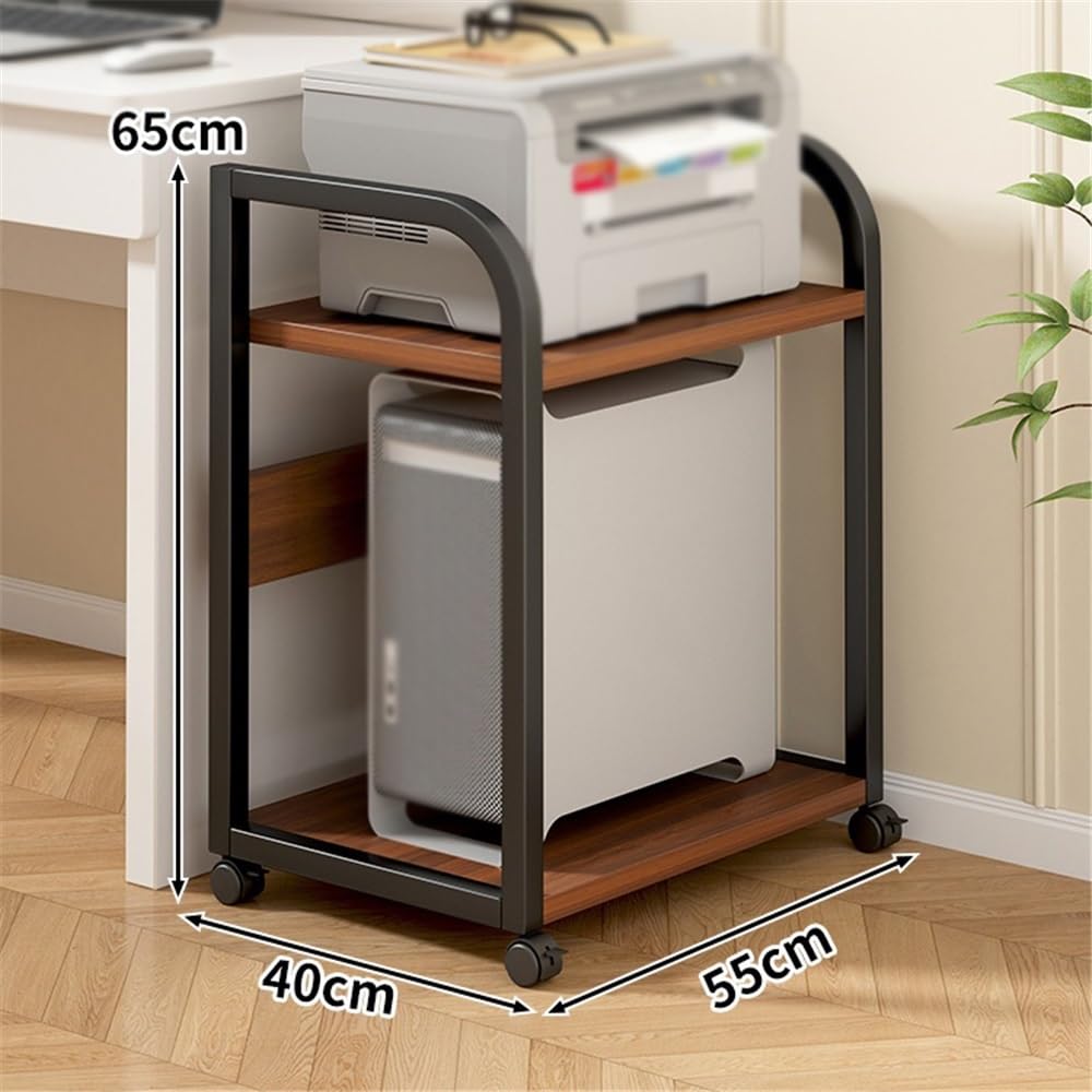 Supporto CPU mobile Supporto a torre for CPU Scaffale di stoccaggio multistrato for uso domestico Carrello for stampante desktop mobile con supporto for CPU a 2 livelli con 4 rotelle girevoli Si adatt