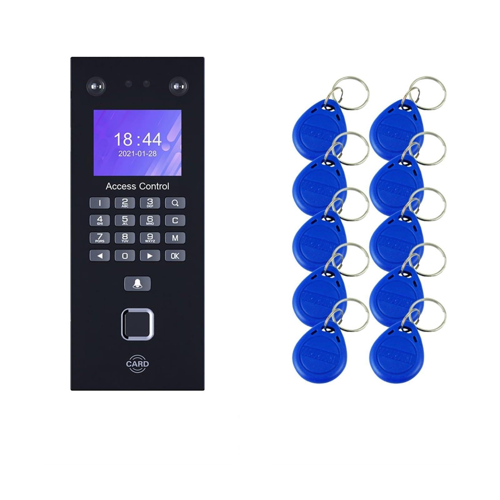 CVFRDD Biometric Fingerprint Recognition Device Face Time Attendance System Kits RJ45 LAN Network Electronic Machine For Office(Kit-1)