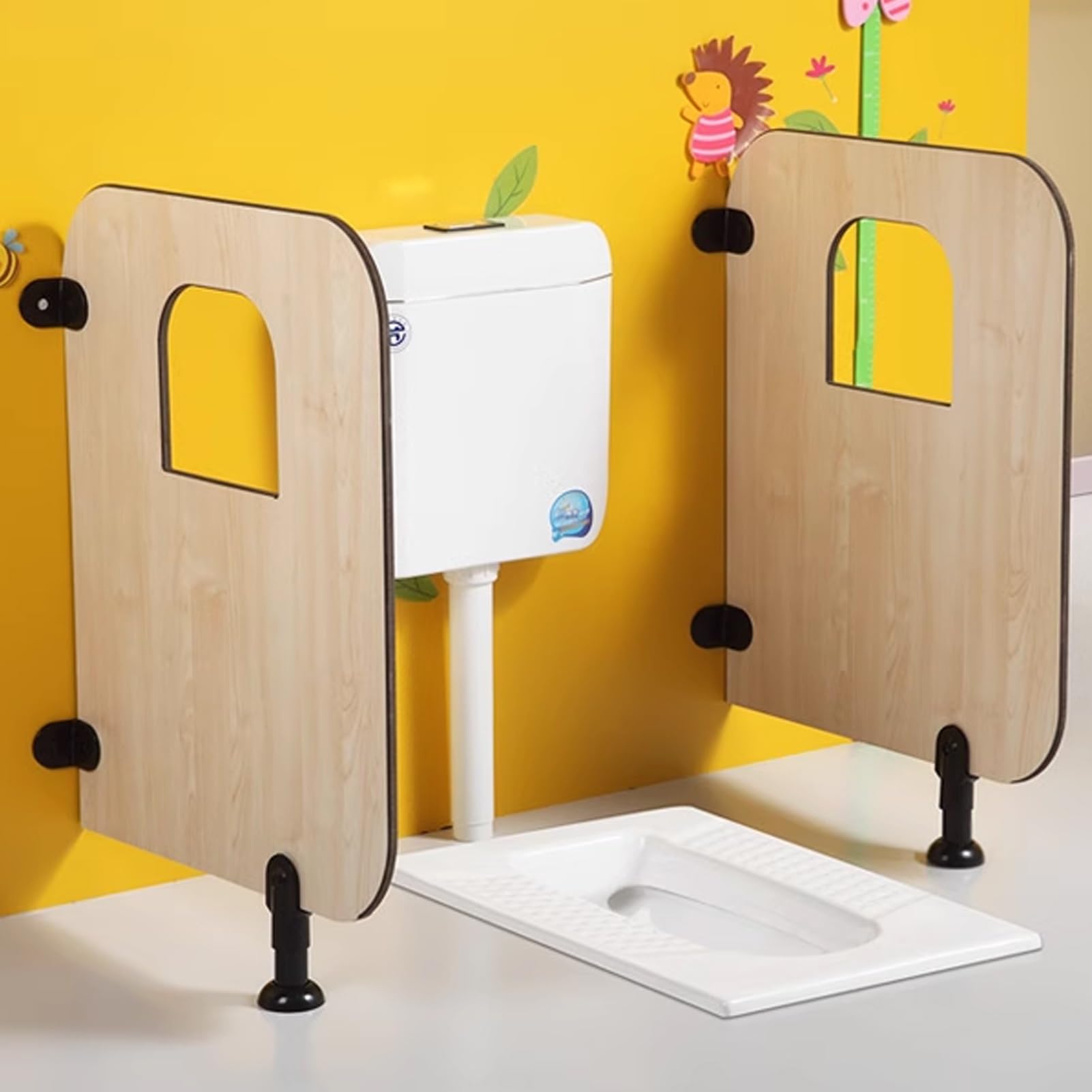 Divisorio per orinatoio per bambini, montaggio a pavimento, per scuole e bagni pubblici, 60 x 60 cm (1 pezzo), soluzione divertente e igienica per bambini piccoli