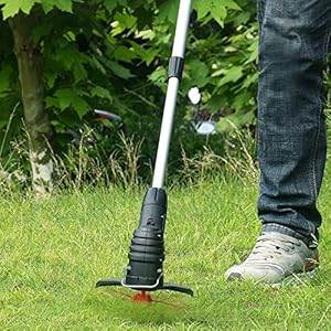 3.7V draadloze grastrimmer, draagbare onkruideter met 2.0Ah batterij en oplader, gazonwieder voor thuis, inclusief 20 stuks grasmessen