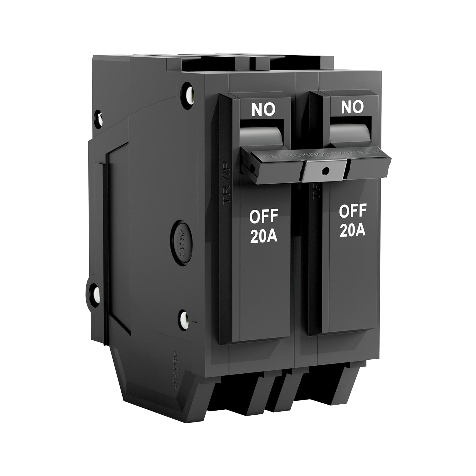 20 Amp 2Pole Circuit Breaker, 240/400 V Thermomagnetic Breaker, Dual Pole Electrical Protection for Commercial and Industrial Use, 10 kA, Black