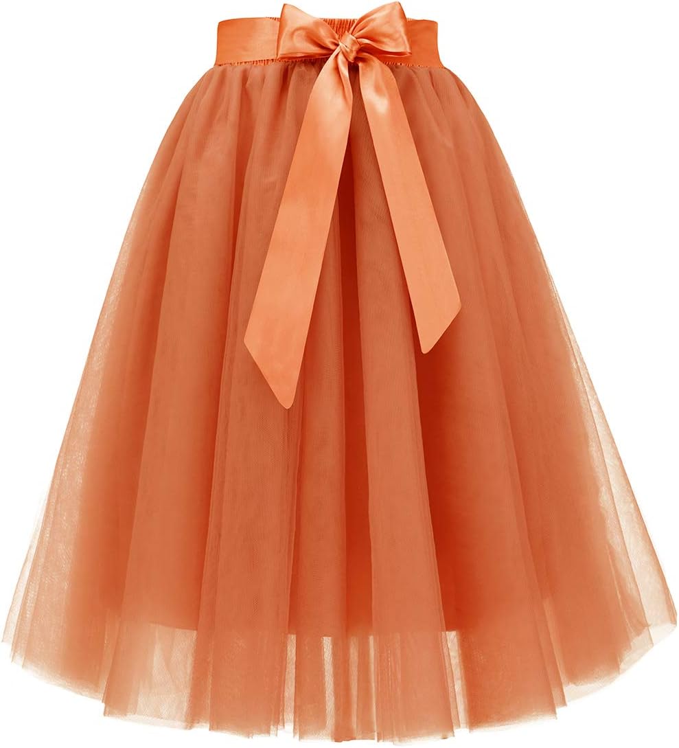 Bridesmay Women's Tulle Skirt Knee Length 6-Layered Wedding Party Homecoming Prom Dress