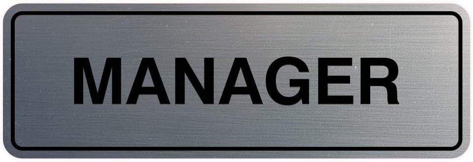 Standard Manager Door/Wall Sign - Silver - Large