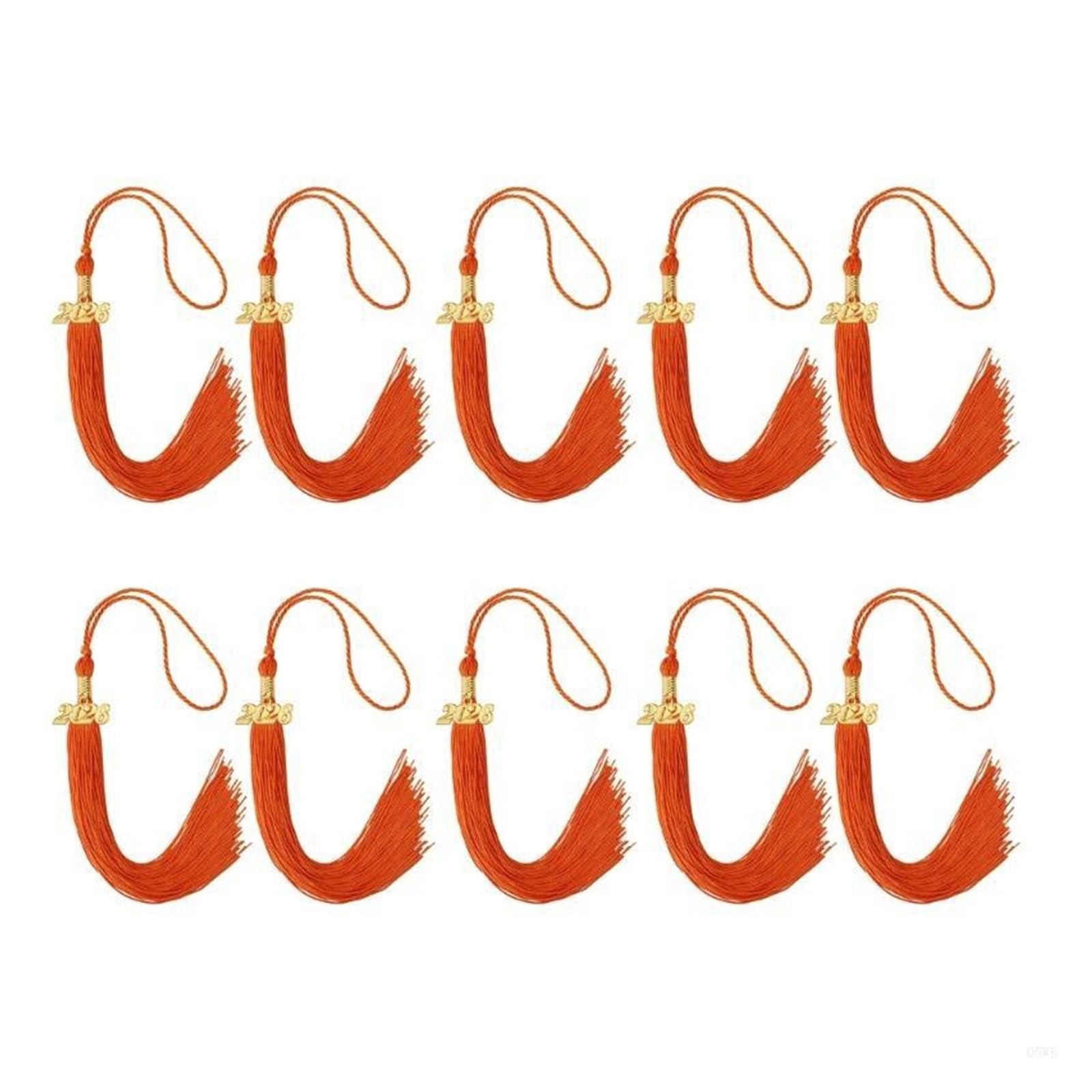 Tassel Graduation 10Pcs 2026 Graduation Hat Tassels For Academic Gowns Caps Celebration for Graduate Ceremonies and Memorials(For Orange)