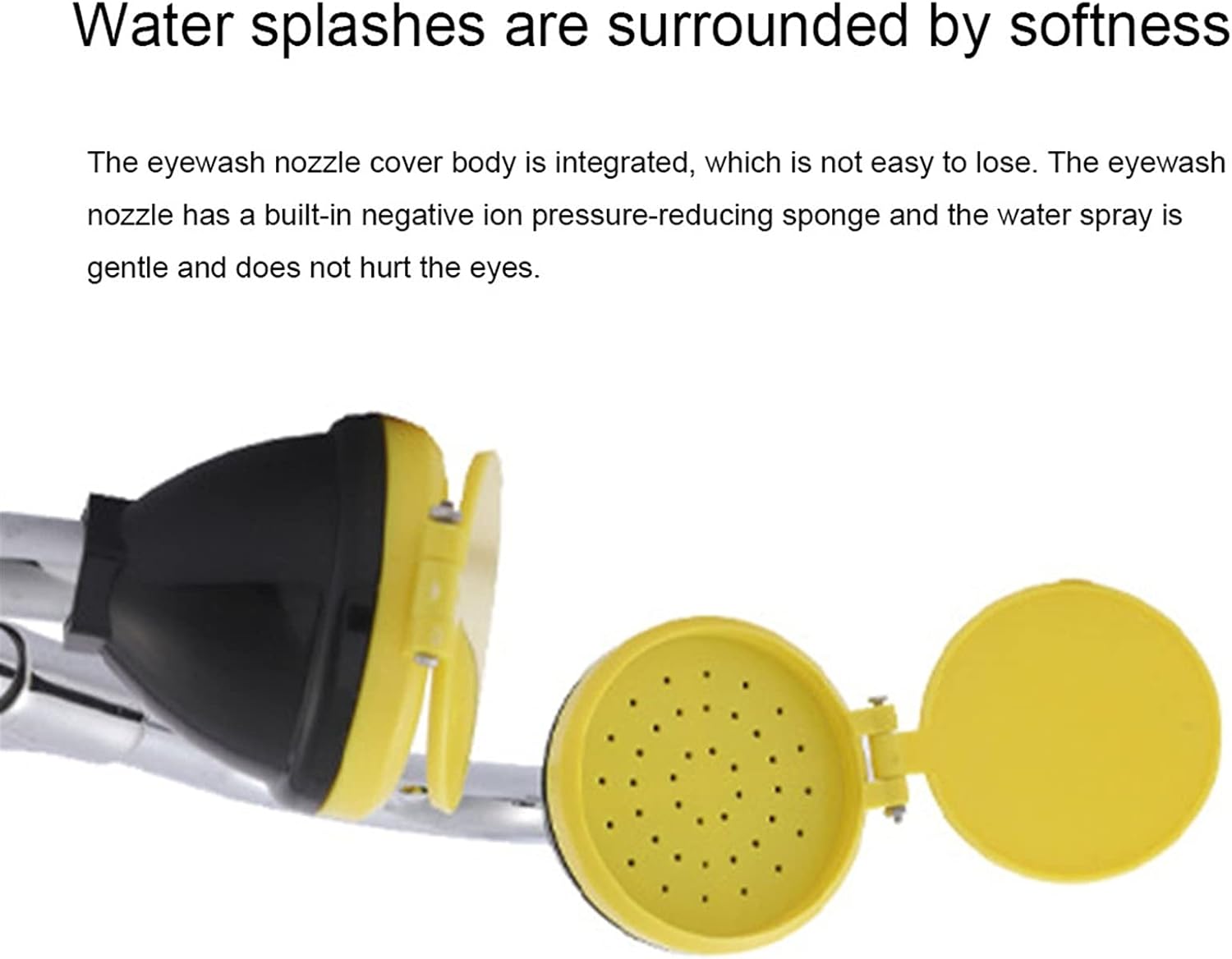 Wall Mounted Eyewash Station Emergency Eye Face Washing Sink Plumbing Connection 304 Stainless Steel Yellow