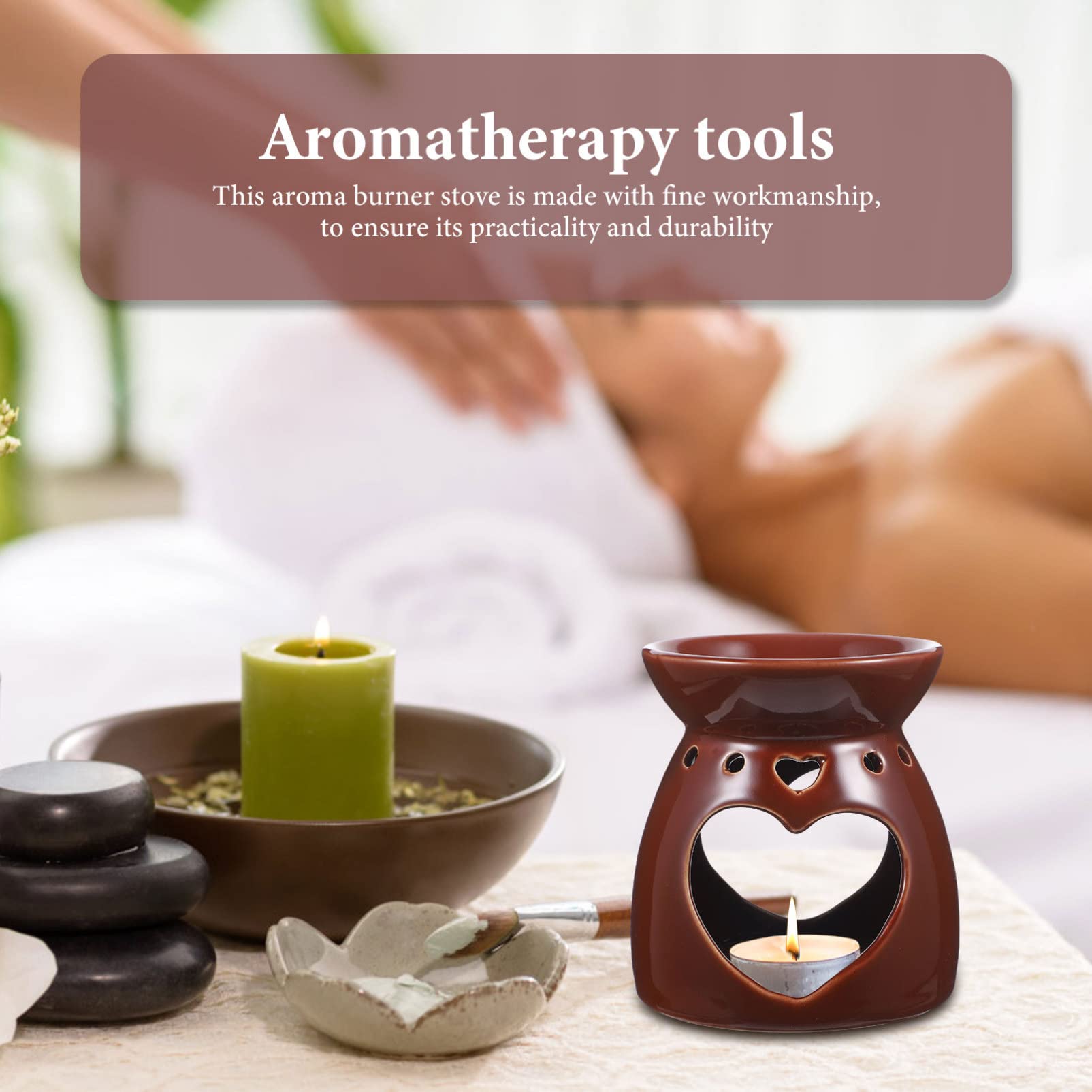 GLEAVI Diffusor Für Aromatherapie Keramik-räuchergefäß Für Ätherische Öle Kleiner Ölbrenner Aromatherapie-ofen Für Haushalt Dekoratives Räuchergefäß