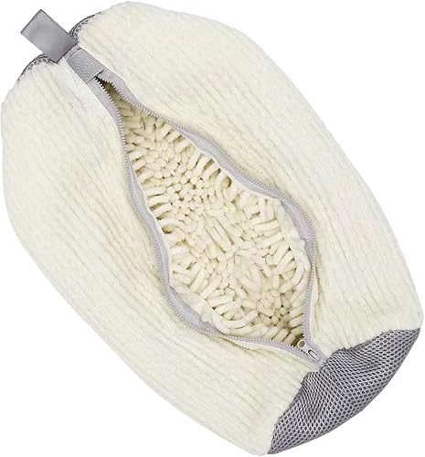 Sac de Lavage pour Chaussures 2-en-1, Double Poche avec Fermetures éclair sécurisées, Nettoyage 360°, réutilisable pour Baskets - 7