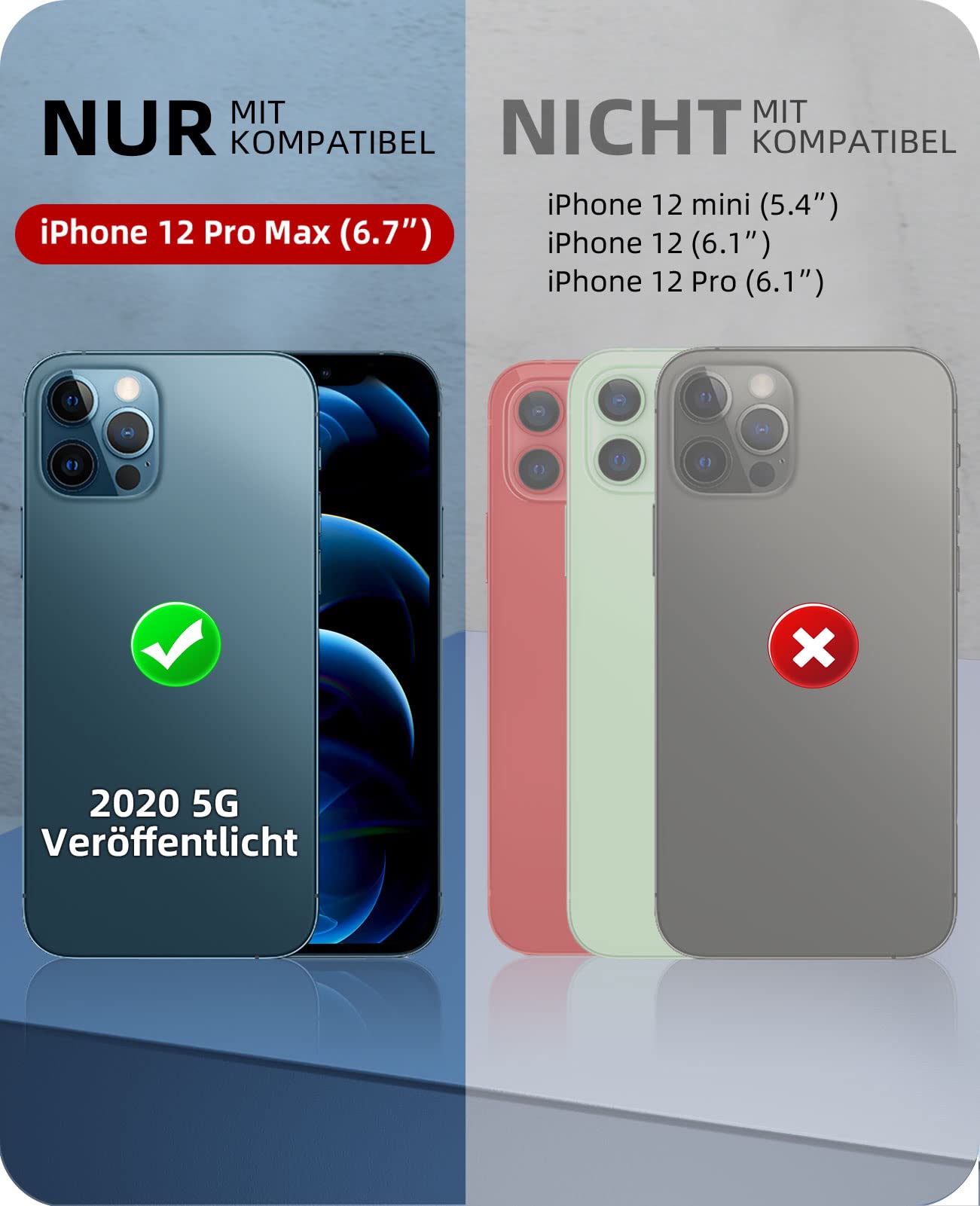 Beeasy Kompatibel mit iPhone 12 Pro Max Hülle Wasserdicht, Outdoor Militärschutz Stoßfeste Staubdicht Schutzhülle, 360 Grad Schutz mit Displayschutz iPhone 12 Pro Max Case (6,7''), Schwarz