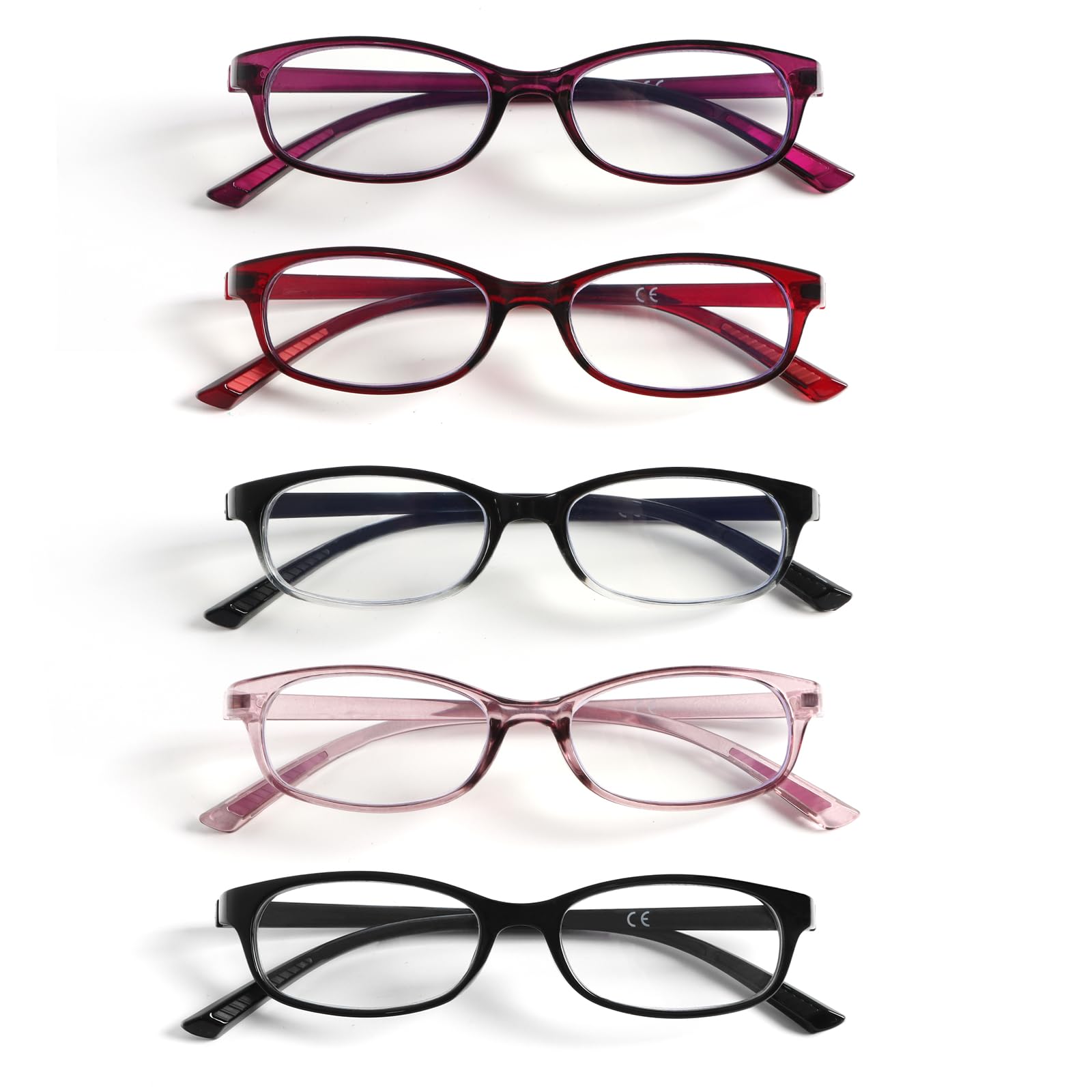 KoKoBin 3 Pack Halbrand-Lesebrille für Frauen Blaulichtfilte