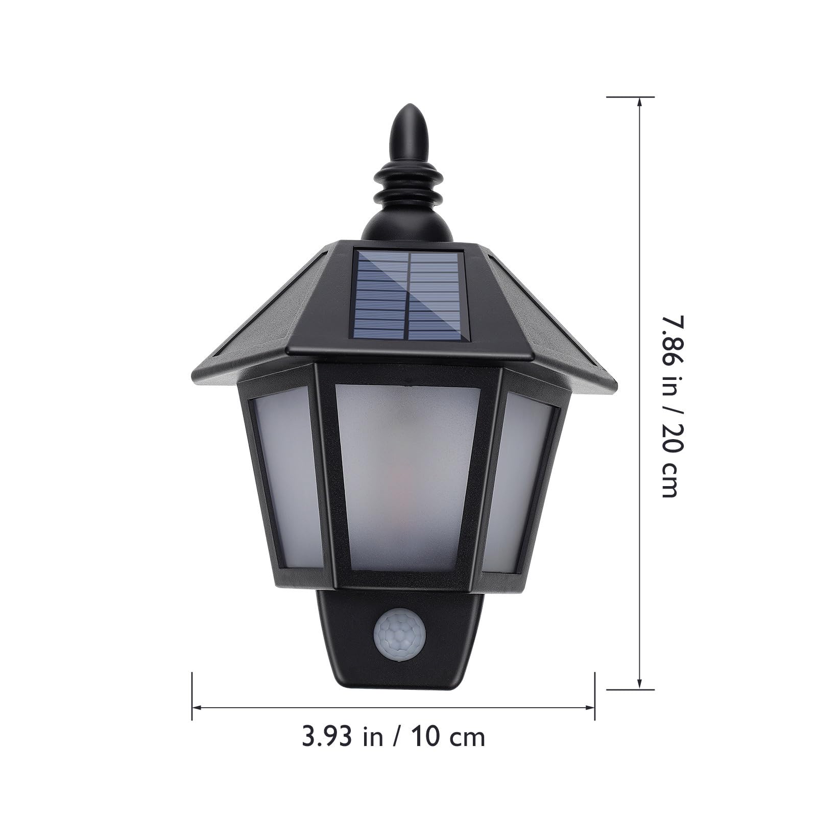 Beavorty Solar Außenleuchte Wandleuchte mit Bewegungsmelder LED Warmweiß Ip55 3.2v 500mah Akku für Garten und Korridor Schwarz