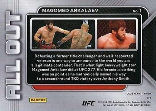Miniatura 2 de 2023 Panini Prizm UFC All Out #1 Magomed Ankalaev Light Heavyweight Official MMA Trading Card in Raw (NM or Better) Condition