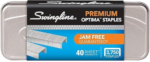 Miniatura 3 de Swingline Grapas, Premium para grapadoras de escritorio, 1/4 de pulgada de longitud, 210/tira, 3750/caja, sin atascos, Optima (35556)