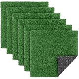 TURSTIN 6 Packs Artificial Grass Square Mat 12 x 12 Inch Fake Grass Turf Patch...