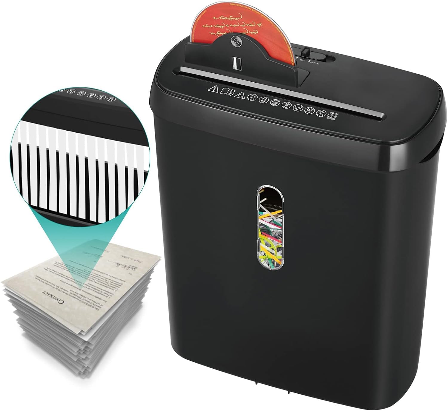 TECHVIDA Paper Shredder for Home, 8-Sheet StripCut CD and Credit Card Paper Shredder Machine,with Smart Shutdown,Overheat and Overload Protection,3.17 Gallons Bin,Anti-Jam,for Home & Office