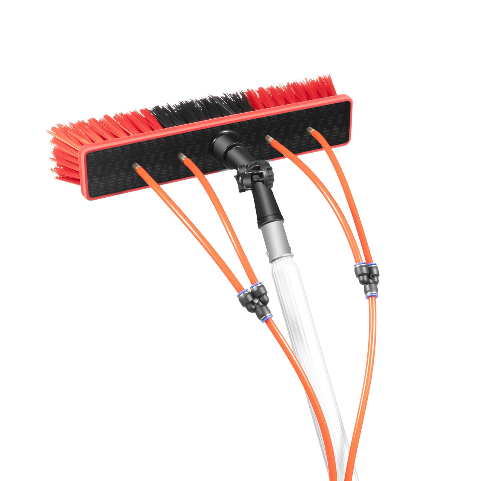 Telescopic zestaw szczotek do czyszczenia, 7,4 m, teleskopowa szczotka do mycia z rurą wodną, 3 w 1, szczotka do mycia z uchwytem teleskopowym do szkła, dachów, samochodów, przyczep