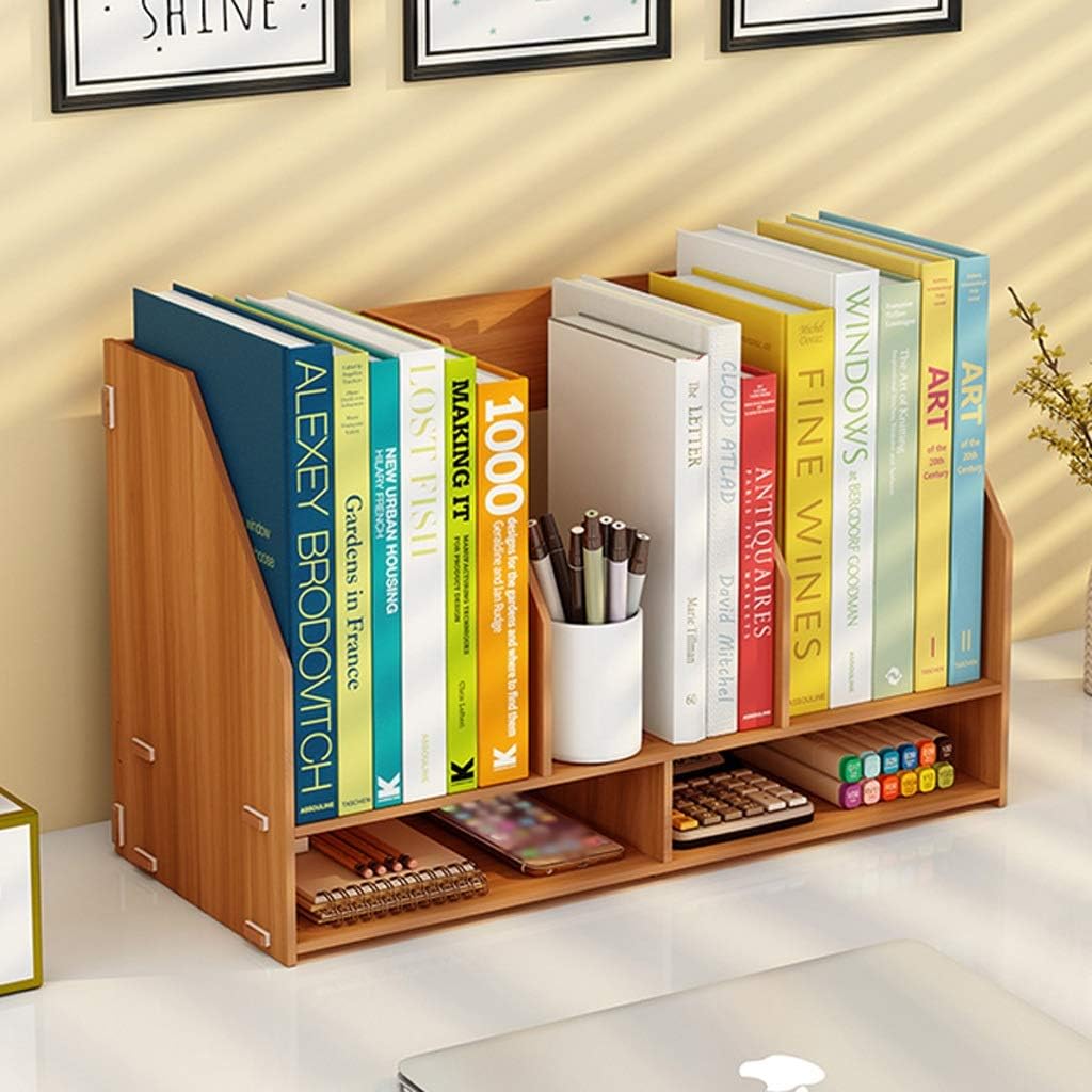 Organizador De Escritorio 18 Compartimentos – Estante Madera Vertical Para Papeles Y Revistas