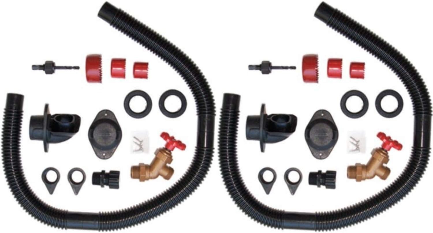 EarthMindedRain Barrel Diverter and Parts Kit, 2 Pack – for 2 x 3 and 3 x 4 Inch Downspouts, Includes Spigot and Downspout Water Diverter – Convert Containers into Rain Barrels – RBK-0001