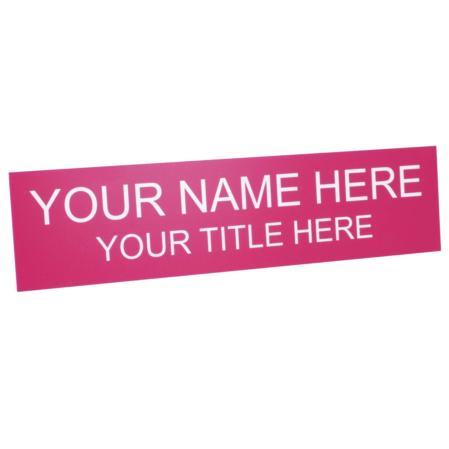 ExcelMark Custom Name Plate for Door, Office, Wall, Personalized With Your Text, 2"x 8"(2 Line, Pink)