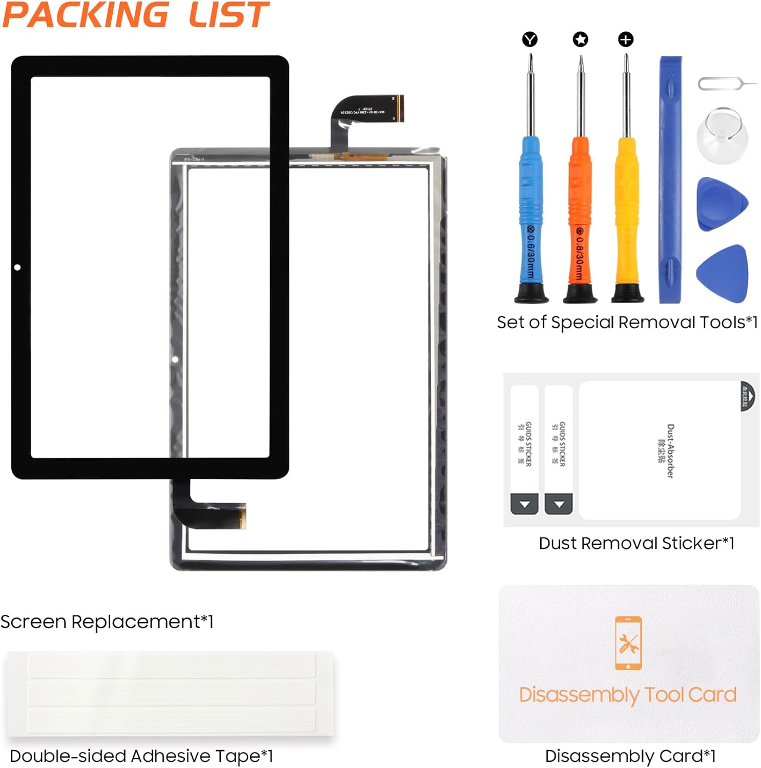 Vortex Tab T10M Proスクリーン交換用 10.1インチ Vortex Tab 10M Pro Touch Scree