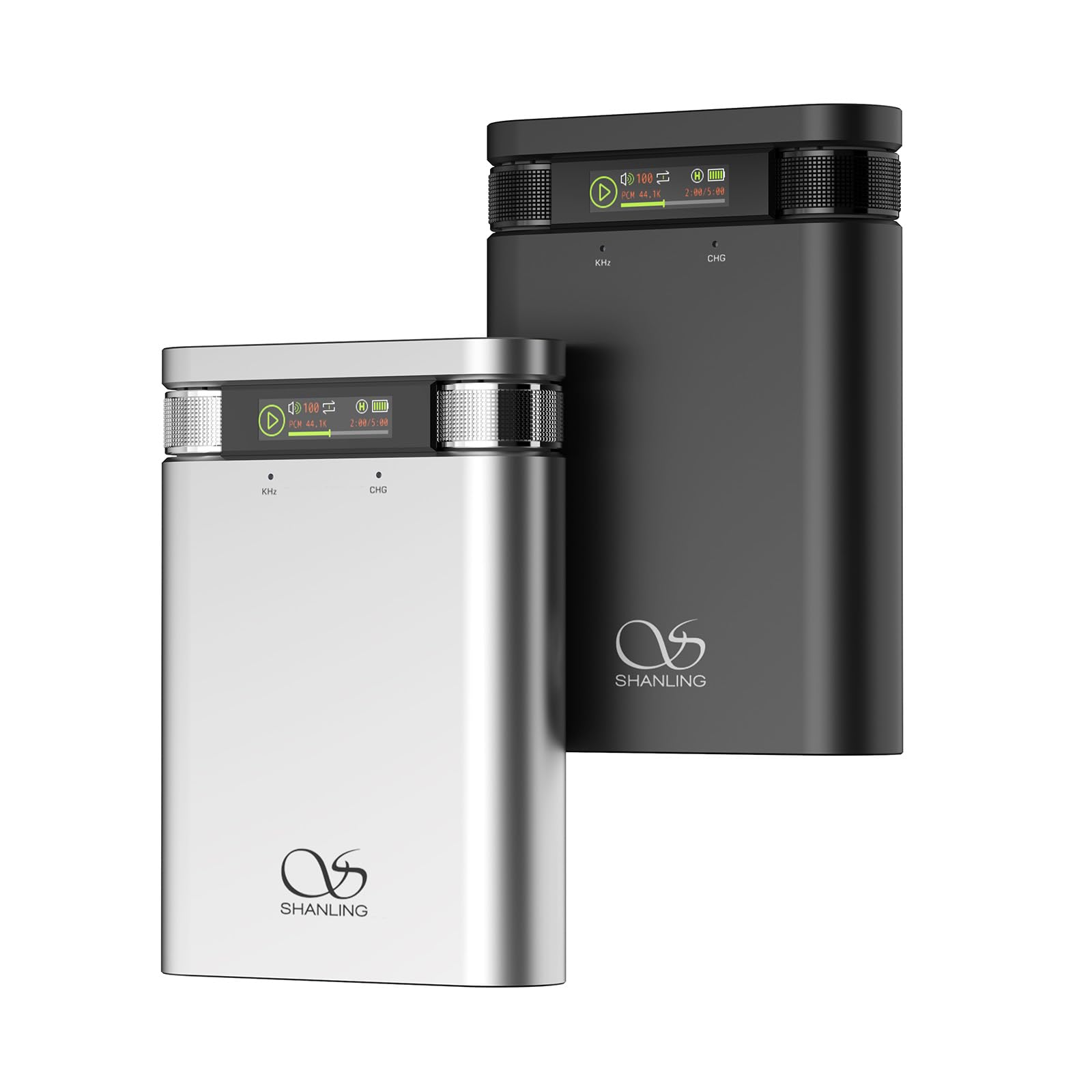 Shanling H2 Decoder - Amplificatore per cuffie All-in-One, Bluetooth 5.0, DAC 43198, USB XU208, 3,5 mm + uscita bilanciata da 4,4 mm, display con batteria, riproduzione locale (argento)