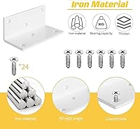 Vista 3 de 4 soportes de hierro en ángulo recto de 4 pulgadas de largo con tornillos, soporte de junta de metal de 4 x 2 x 2 pulgadas, soporte de esquina de 90
