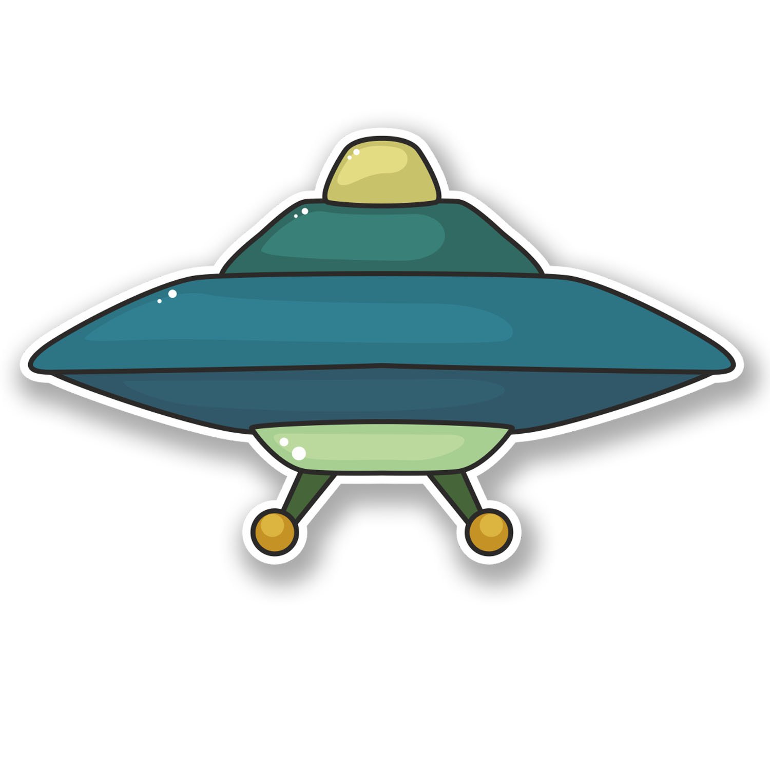 2 x UFO Alien Sticker en vinyle pour iPad Ordinateur Portable Espace vaisseau spatial de voyage cool # 5451 - 10cm Wide x 6cm Tall