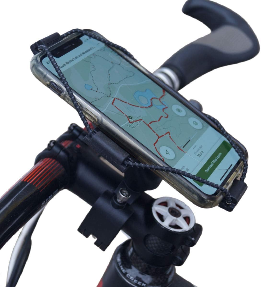 BiKase ElastoKASE - Universal Cell Phone Holder for Handlebar, Ideal for eBike, Road & Mountain Bikes, Quick Release, 360° Rotation, Fits All Phones, Shock-Resistant, Easy Install