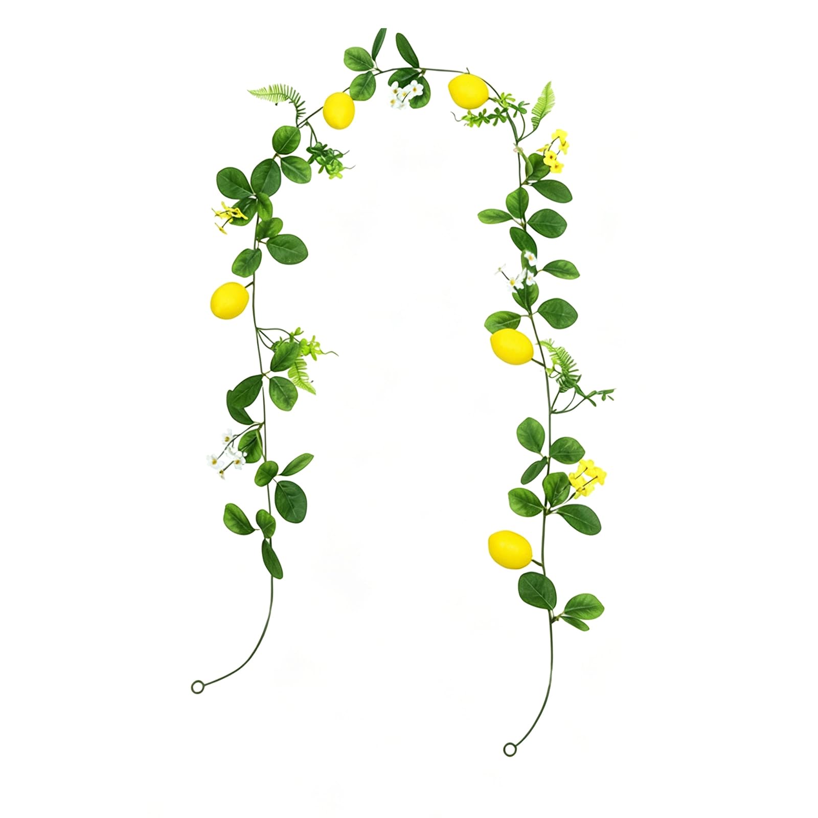 Realistic Artificial Lemon Garland with Green Leaves Simulated Lemon Vine Strips Summer Greenery Vines Garland for Indoor Home Decoration