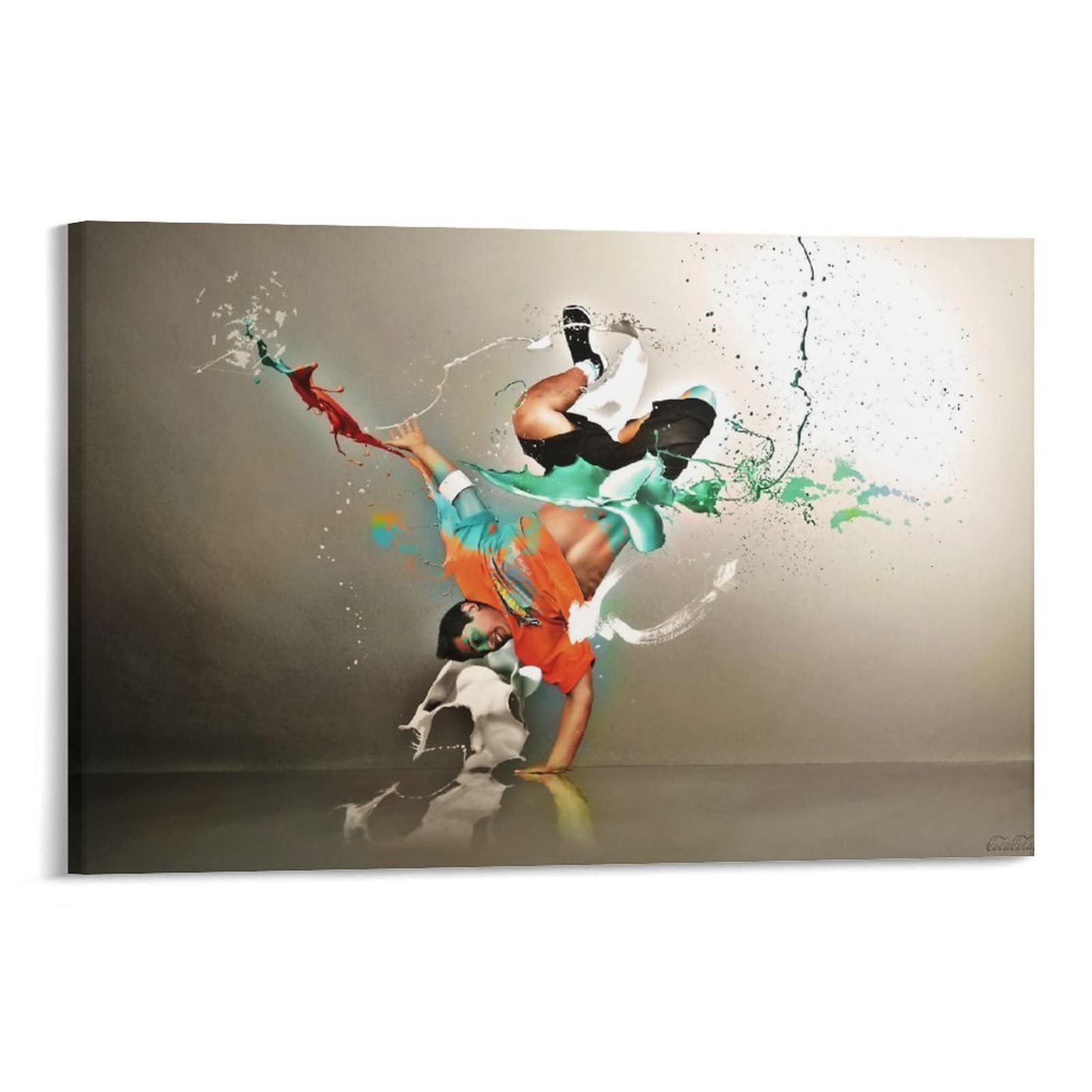 Poster di arte artistica da parete con danza hip hop, con stampa artistica su tela, 50 x 75 cm