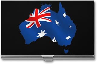 Australia Map Flag Funny Business Card Holder ID Name Card Protective Case Clamshell Organizer Box