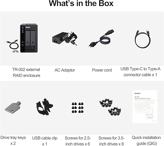 QNAP TR-002 2 Bay USB Type-C Direct Attached Storage (DAS)